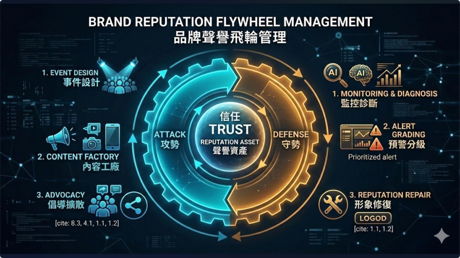 品牌聲譽飛輪管理示意圖
